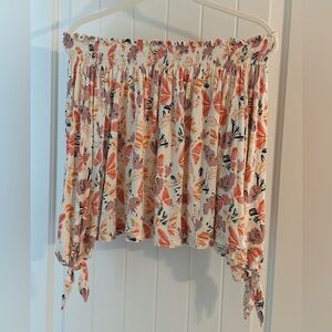 Off the shoulder floral shirt